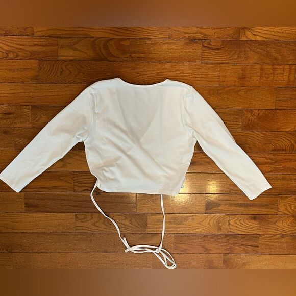 American Apparel Women’s Large White Julliard Long Sleeve Ballet Wrap Top NWT - Picture 7 of 8